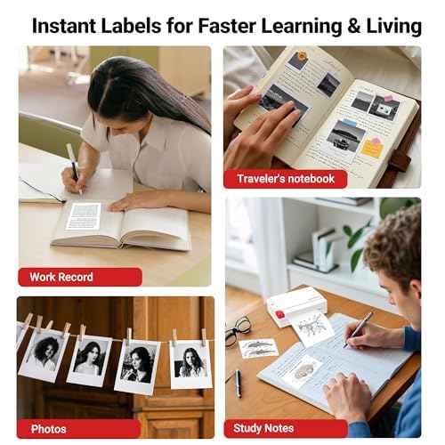 ORGBRO Sticker Printer Machine, X3 Mini Printer Print Pods Portable Thermal Inkless Sticker Maker, 2-3 Inch 300 DPI Bluetooth Pocket Printers for Smartphones, Notes, Journal, Photos, DIY, Kids Gift