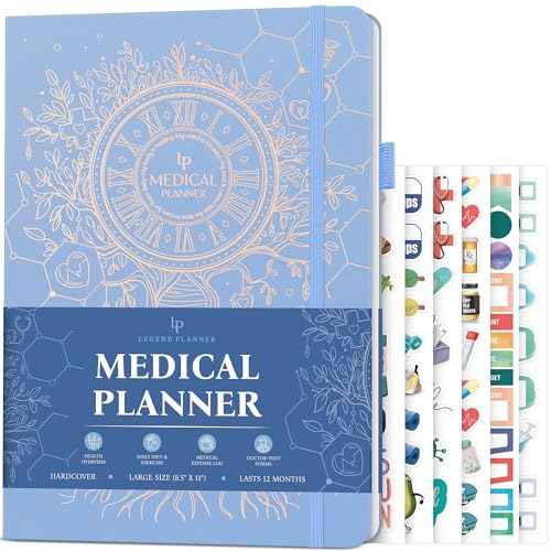 Legend Medical Planner ? 12-Month Health Tracker Journal to Track Meals, Symptoms, Blood Pressure, Lab Test Results ? Med & Wellness Notebook for Daily Self-Care & Health Goals (Periwinkle)