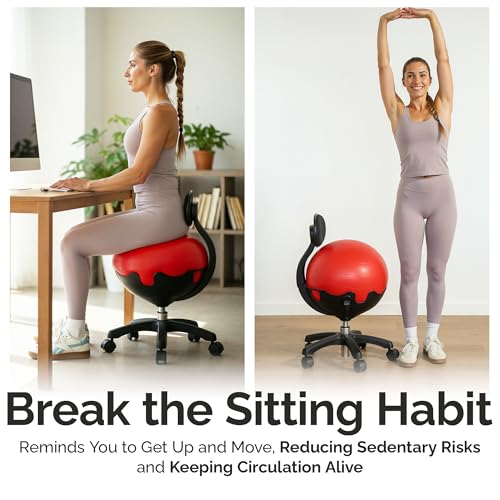 Aeromat Elite Yoga Ball Chair Green – Adjustable Height, 250 lb Capacity