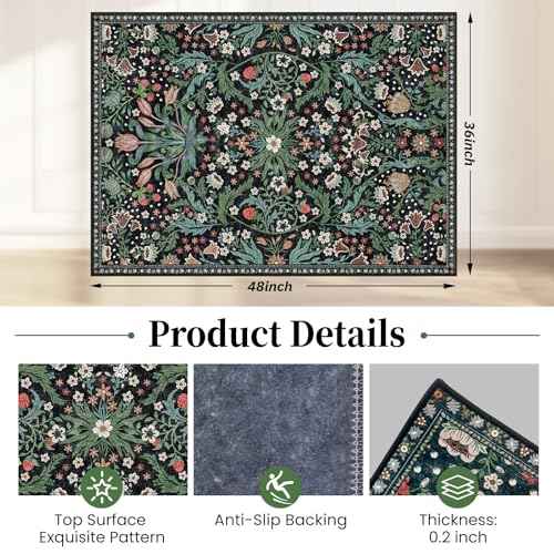 Office Chair Mat for Hardwood Floor & Tile Floor,36"X 48" Heavy Duty Desk Chair Mat for Hard Floors, Under Desk Rug for Rolling Computer Chair,Anti Slip,Low Pile Carpet Floor Protector-Green Grass