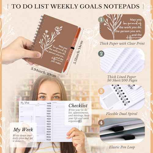 30 Set Employee Appreciation Gifts Bulk Office Gift for Coworkers A6 Inspirational Spiral Undated Weekly Planners with Pen Christmas Team Gifts for Employees Coworkers Office Staff