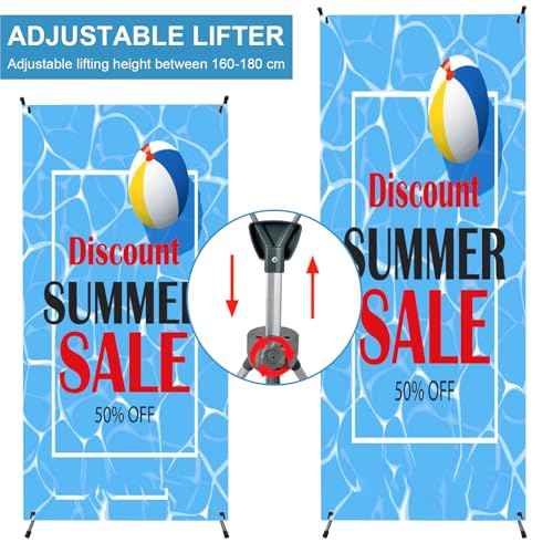 2 Pack X Frame Banner Stand Adjustable Size 23"X 63" to 32"X 78" with Portable Retractable Carrying Bag, Customize Banner Stand for Trade, Show Exhibition Market and Store Display