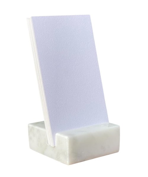 Birsppy Vertical Business Card Holder White Carrara Marble