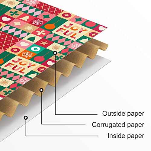 25 Pack 8x6x4 inch Christmas Gift Box with Lid, Corrugated Cardboard Shipping Boxes for Small Business,for Gift Packaging,Specially Designed Box. (8"x6"x4", 25 Pcs Xmas Mix Pattern)