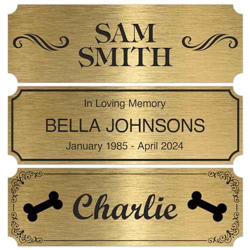 Engraved Name Plate Customized and Personalized, 1" x 3" Trophy, Picture Frame and Memorabilia Plate, 15 Color Options Prestige Collection by My Sign Center