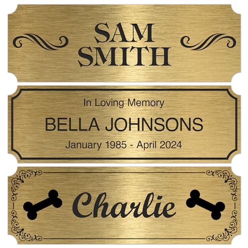 Brushed Gold & Black 1x3 Engraved Name Plate - Custom Trophy, Picture Frame, or Memorabilia Plaque - My Sign Center
