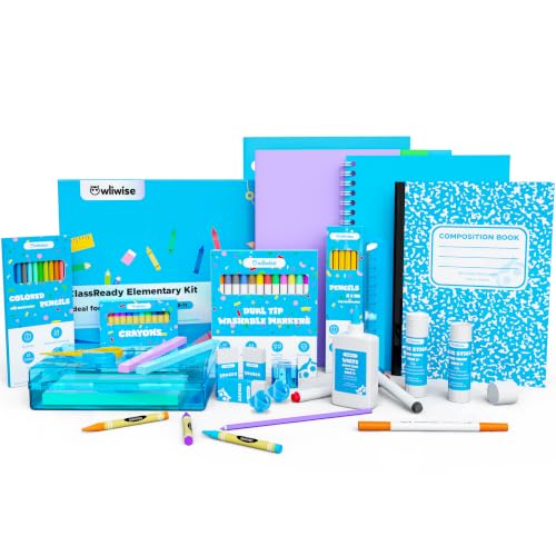 Owliwise Grade 1-5 School Supplies Kit, 87 Pieces Back to School Set for Kids