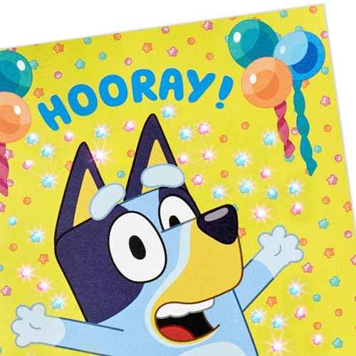 Hallmark Bluey Kids Birthday Card with Sound and Light (Happiest Day Ever) for Son, Daughter, Grandchild