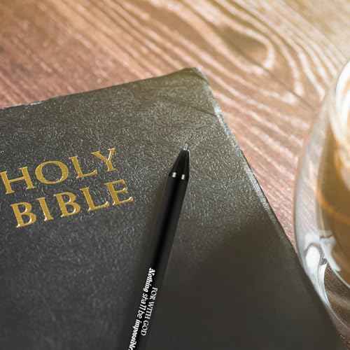Cholemy 200 Pcs Christmas Christian Gifts Bible Verse Pens Bulk Church Gift Religious Scripture Ballpoint Inspirational Motivational Retractable Black Ink Pen for Women Men Coworker Employee Teacher