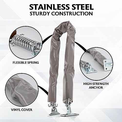 Door Chain Crash Heavy Duty Storm Wind Stop Perfect for Keeping Your Door from Swinging Open and Damaging Itself - by Ram Pro