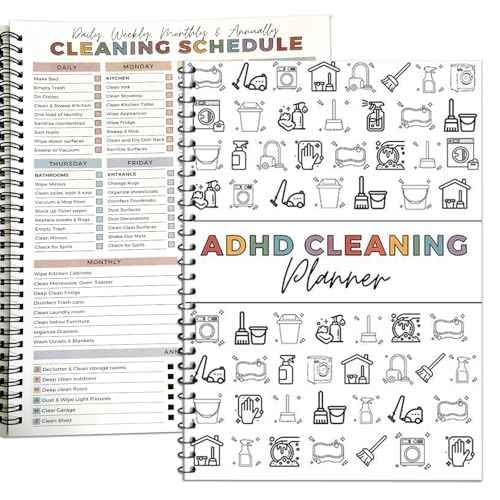 Adhd Cleaning Planner,Household Cleaning Planner, Daily, Weekly And Monthly House Cleaning Schedule And Checklist, Kitchen Bathroom Bedroom Specific Cleaning Schedules