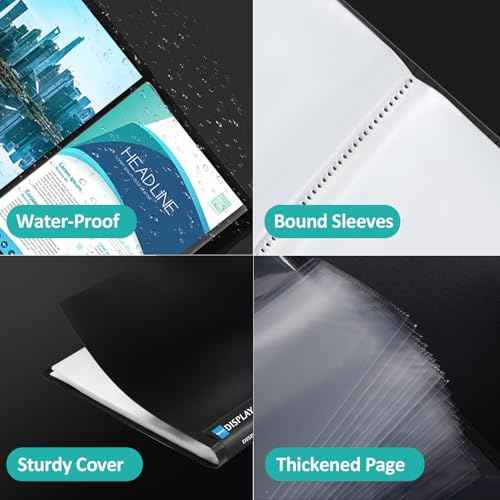 Sooez 72 Pocket Binder with Plastic Sleeves & Elastic Band, Large Capacity 8.5x11 Presentation Book Display 144 Pages, Art Portfolio Document Folder with Clear Sheet Protectors for Office School