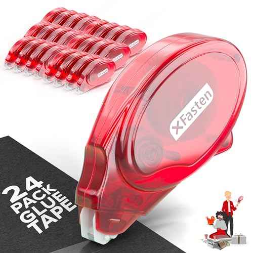 XFasten Adhesive Roller for Scrapbooking, 8mm x 30ft 24-Pack Double Sided Glue Tape Roller Scrapbook Supplies for Adults, Photo Tape for Scrapbooking