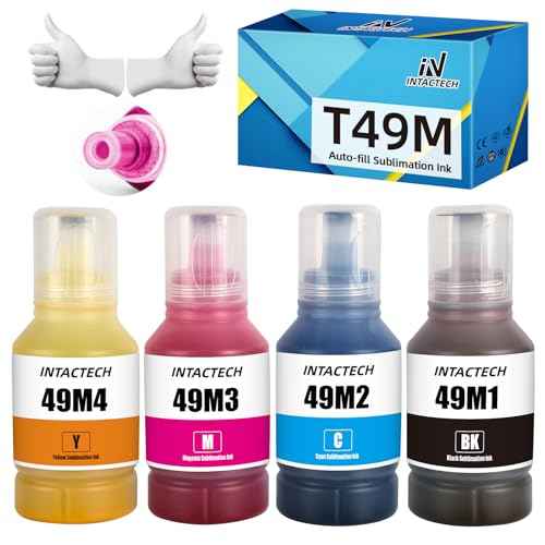 T49M Sublimation Ink for SureColor F170 F570 Dye-Sublimation Printer (140ml x 4, T49M1 T49M2 T49M3 T49M4, Autofill