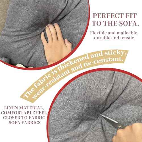 Linen Repair Tape 4x70 Inch Self-Adhesive Couch Patch Repair Fabric Patch for Furniture,Sofas,Cushion,Chairs,Bags,Linen Goods(Dark Grey)