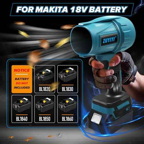 Mini Jet Dry Blower Turbofan Jet Fan for Makita 18V Battery (NOT Included), Handheld Brushless Air Blower, Cordless Electric Air Duster 240 MPH High Speed Fan for Cleaning, Camping, Outdoor