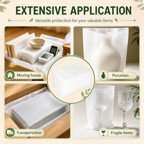100 Pack Packing Foam Pouches,8 x10IN Shockproof Cushioning Protection