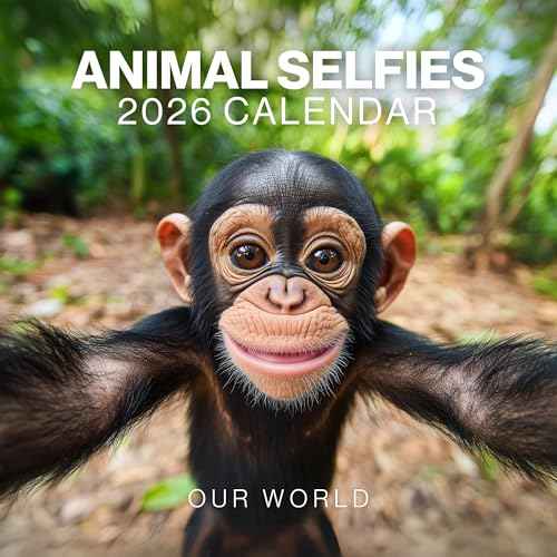 Animal Selfies 2026 Calendar - Large 12 Month 2026 Wall Calendar - Month to View Funny Wall Planner Made by Our World