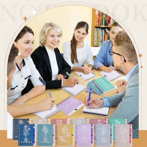 48 Pcs/24 Set Employee Appreciation Gifts Christian Gifts Bulk, A6 Spiral Notebook Journal Lined Notepad with Sticky Note Ballpoint Pen for Women Men Birthday Business Office Church Supplies(Pastel)