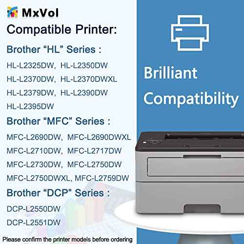 MxVol Compatible TN760 Toner DR730 Drum Replacement for Brother TN760 TN730 DR730 DR-730 Drum Toner Set use for MFC-L2710DW MFC-L2750DW HL-L2325DW HL-L2350DW HL-L2370DW HL-L2390DW HL-L2395DW Printer