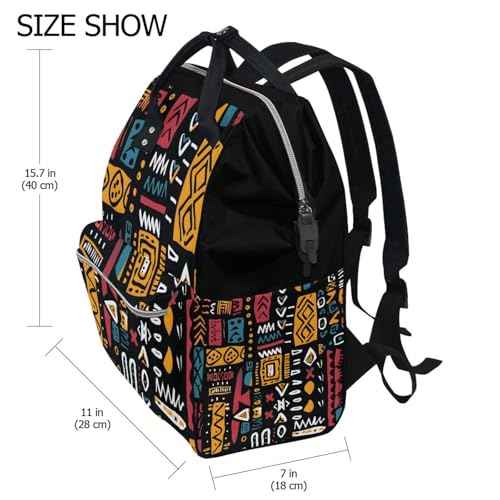 ALAZA African Ethinic Geometric Print Laptop Backpack Anti Theft Purse Backpack for Women Men,15.6 inch Doctor Bag College Backpacks Travel Casual Daypack