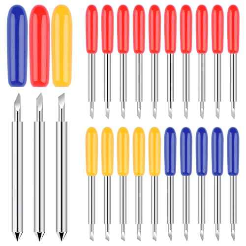 40 PCS Replacement Cutting Blades, Fine Point Blade Compatible with Explore Air 2/Air 3/Maker/Maker 3, 20 PCS Standard Blades, 10 PCS Deep Cutting Blades and 10 PCS Fine Point Blades