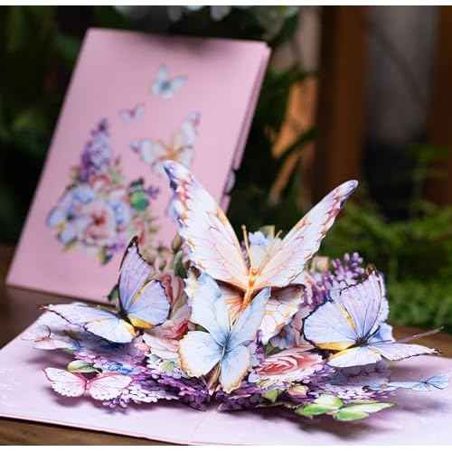 Butterfly Garden 3D Pop-Up Greeting Card ? Elegant Floral Pop-Up Card for Birthday, Mother¡¯s Day, Wedding, Anniversary