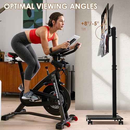 Rolling TV Stand Portrait for 65 70 75 Inch TVs, Tilt and Swivel Mobile TV Cart on Wheels up to 110 Lbs, 6 Height Adjustable PortableTV Stand, Max VESA 600x400mm