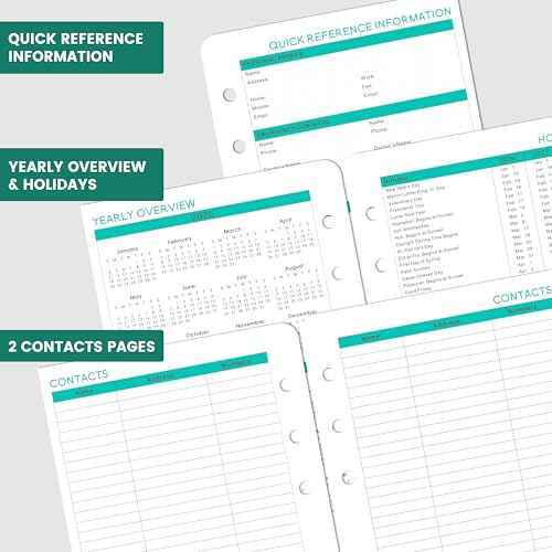 2026 Planner Refills - 7-Hole Punched Planner Refills 2026 with Colorful Tabs, JAN 2026 - DEC 2026, 5.5" x 8.5", A5 Planner Inserts, 2026 Weekly and Monthly Planner Refill with Monthly Pages & Weekly Pages - Dopamine Color