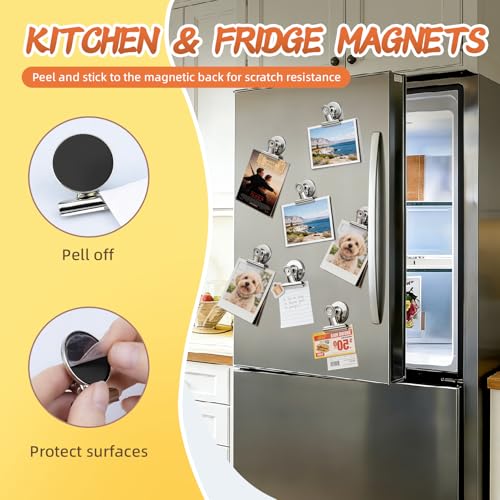 VNDUEEY Silver 20 Pack Refrigerator & Whiteboard Strong Magnetic Clips