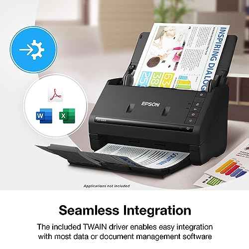 Epson Workforce ES-400 II Color Duplex Desktop Document Scanner for PC and Mac, with Auto Document Feeder (ADF) and Image Adjustment Tools, ES-400 II