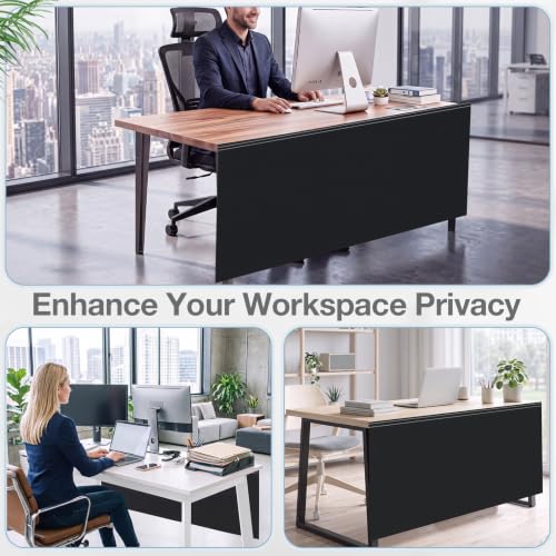 Tegeme 60'' Under Desk Privacy Panel Black – Self-Adhesive Modesty Panel