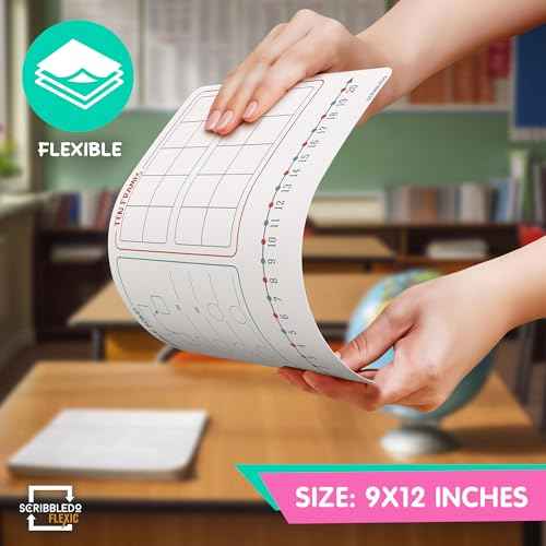 SCRIBBLEDO Number Bonds 9¡±x12¡± Small White Board Dry Erase Sheets Math Manipulatives Number Chart Ten Frame Number Line Math Supplies Teacher Students Classroom Pack of 10 Sheets