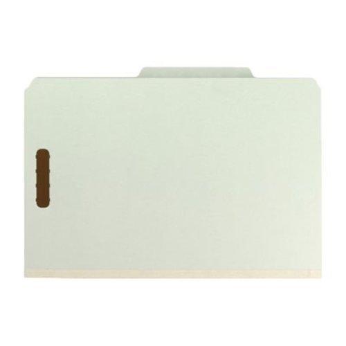 Smead 100% Recycled Pressboard Classification File Folder, 2 Dividers, 2" Expansion, Legal Size, Gray/Green, 10 per Box (19022)