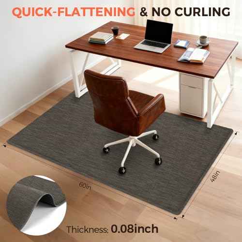 BAGAIL Office Chair Mat for Hardwood Floor, 48"x60" Heavy Duty Computer Chair Mat - Fast Flat & Smooth Glide - Non-Slip Desk Chair Floor Protector for Home Office - Dark Brown