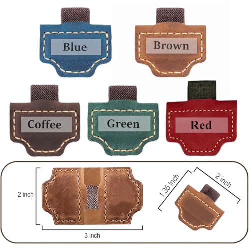 Custom Bookmark with Pen Holder with 26 Letters Personalized Magnetic Leather Book Mark, Customized Name Book Marker Clip with Initial for Men Women, Gifts for Book Lovers, Readers, (Red, M)