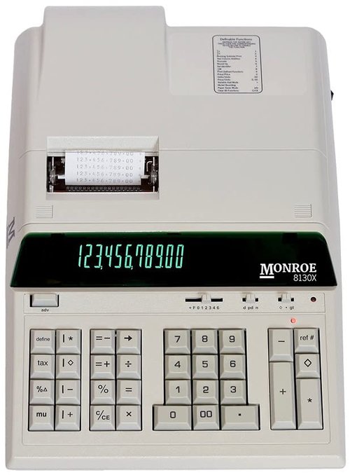 Monroe 8130X Heavy Duty Printing Calculator for Accounting and Purchasing Professionals