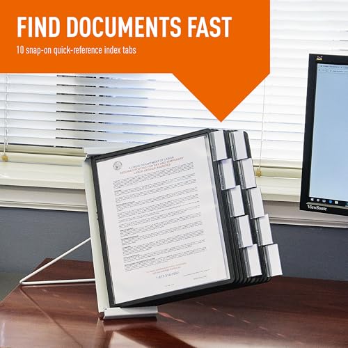 Durable Desktop Reference System 10 Double-Sided Black Letter Size 13.78"x13.78"x3.35"