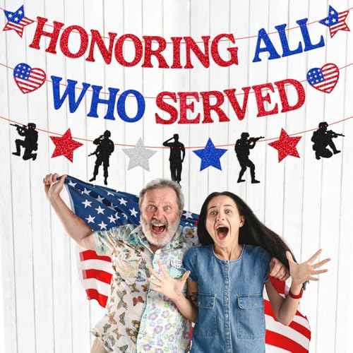 Independence Day Decor Honoring All Who Served Decoration Happy Veterans Day Thank You to Our Heros Backdrop for Greeting Police Military Army Soldier Theme Party Decor