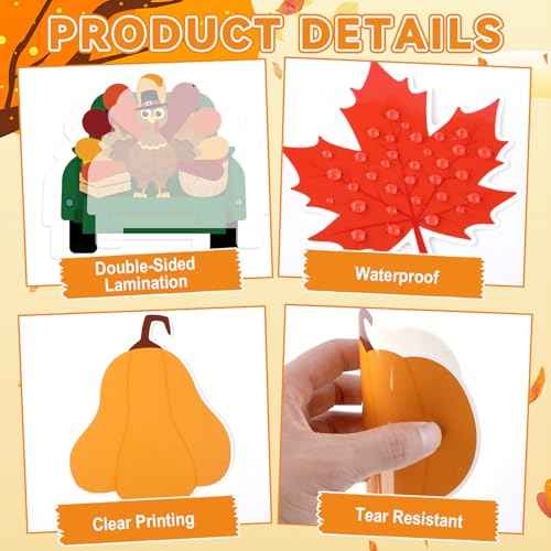Qyeahkj Thanksgiving Turkey Bulletin Board Set Gobble Gobble Pumpkin Classroom Decorations Fall Thanksgiving Happy Turkey Day Paper Cutouts for Classroom School Home Chalkboard Wall Door Supplies