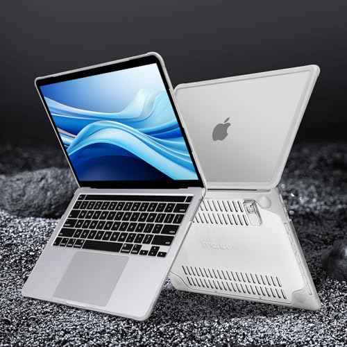 MOSISO Compatible with MacBook Pro 13 inch Case M2 2025-2016 A2338 M1 A2251 A2289 A2159 A1989 A1708 A1706, Heavy Duty Plastic Hard Case with Kickstand&Keyboard Skin&Screen Film&Type C, Translucent