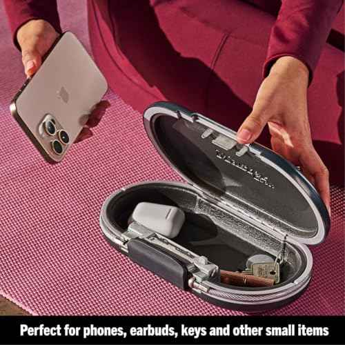 Master Lock Portable Small Lock Box, Set Your Own Combination Lock Portable Safe, Personal Travel Safe, 5900D, Gunmetal Grey