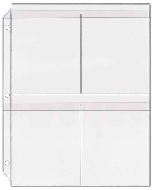 StoreSMART® - Plastic 4-Pocket Binder Page with Flaps - 10-Pack - SPT600-4F-10