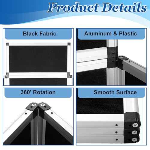 3+1 Panel Trade Show Presentation Board, 70.8¡° x 35.4¡± Trade Show Presentation Board, Large Folding Desktop Display Board for Trade Shows, Conference Displays, Various Event Displays