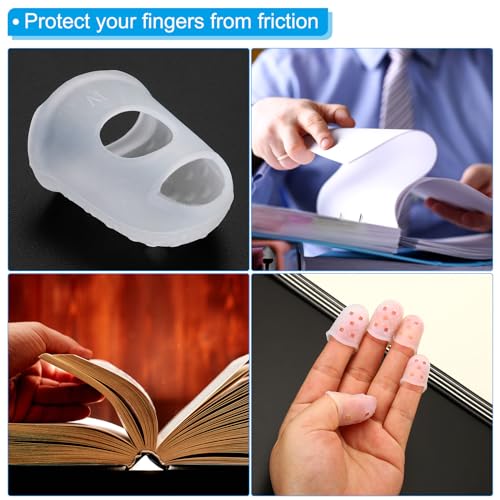 PATIKIL 0.91 Inch Clear Silicone Finger Tips 30 Pack - Thimbles for Guitar Sewing Office
