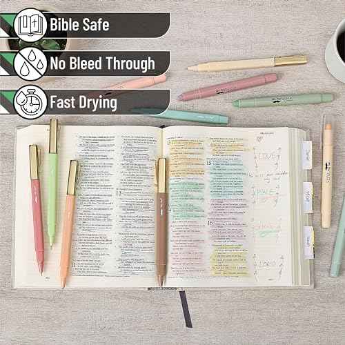Mr. Pen- Aesthetic Gel Highlighters and Pens No Bleed, 12 Pack, Pastel Colors Bible Highlighters and Pens No Bleed