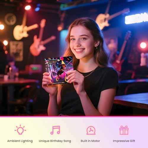 Birthday Card, Funny Birthday Cards for Men Women Kids, Exquisite MUSICAL & SHAKING & LIGHTING Rock Band Dog Pop-up Greeting Card Gifts with Envelope, 6.1 x 6.1 Inch