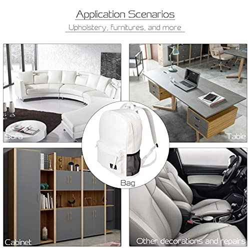 Leather Repair Patch 17x158 inch Large Self-Adhesive Leather Repair Tape, Reupholster Leather Patches for Furniture Couch Chairs Car Seat (White, 17x158 inch)