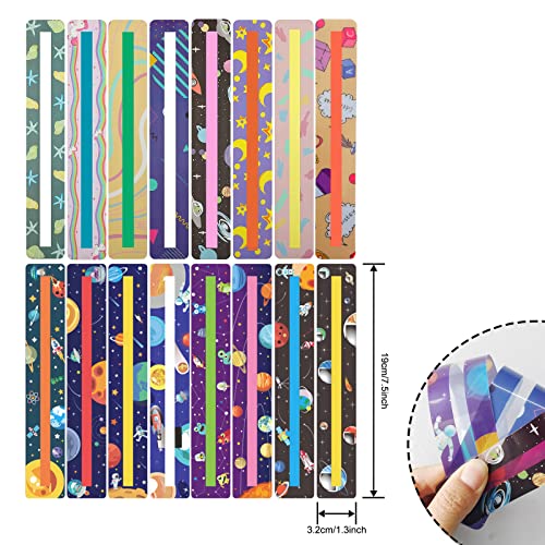Kids Reading Guide Strips 16 Pack Cartoon Highlight Bookmarks for Dyslexia