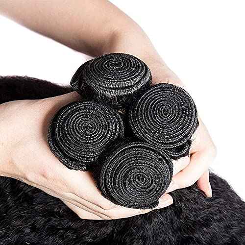 20 22 24 Inch Yaki Straight Bundles Human Hair Bundles #1B Nature Black Kink Straight Bundle Unprocessed Brazilian Virgin Weave Hair 3 Bundle 50 Gram Per Bundle for Woman